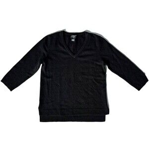 Womens Y2K Old Money Dark Academia Goth Cashmere V-Neck Sweater Size M